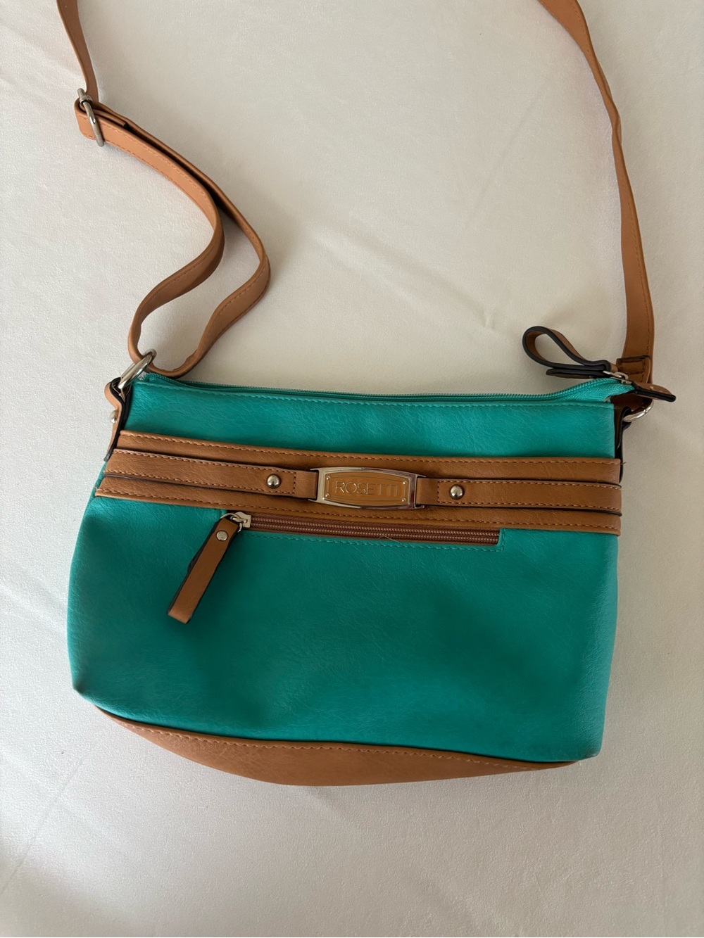 Rosetti Teal and Tan Bag